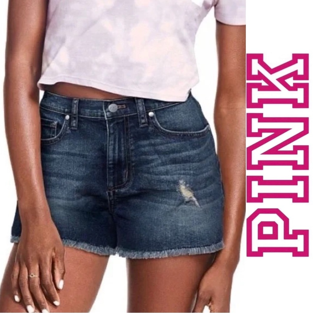 Victoria’s Secret PINK | Dark Wash High Waisted Denim Shorts | Size 10